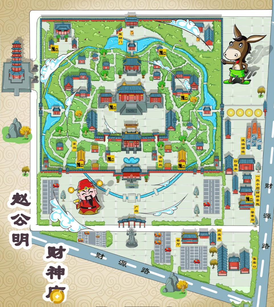 志丹寺庙类手绘地图